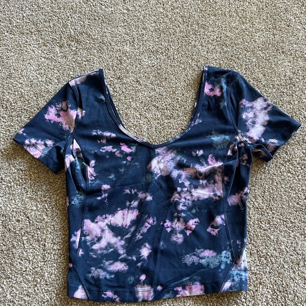 Lululemon Align T-Shirt Circulate Tie Dye Mineral Blue Multi Women’s Size 4